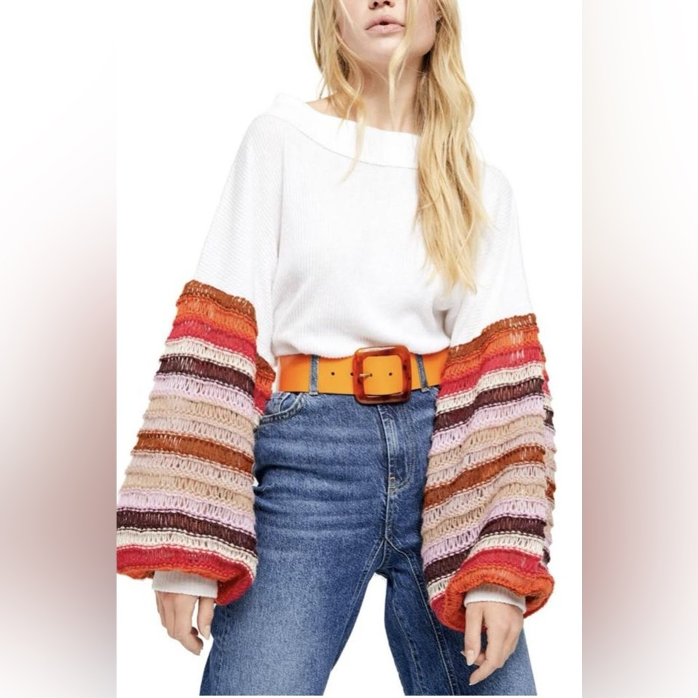 We The Free, Free People Women's Cha Cha Brushed Knit Pullover, Size XS